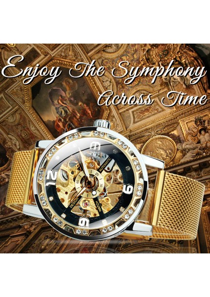 All-Black Forsınıng Altın Izle Erkekler Mekanik Kol Saatleri Buzlu Out Erkek Saatler Top Marka Lüks Çelik Kayış Saatler Часы Мужские (Yurt Dışından) fiyatları