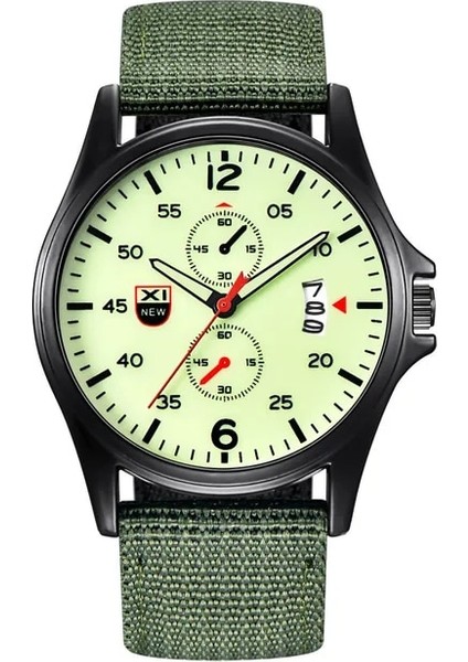 Yeşil Askeri Naylon Dijital Kol Saatleri Erkekler Için Su Geçirmez Tarih Kuvars Analog Ordu Erkek Kuvars Bilek Saatleri Montre Homme (Yurt Dışından)