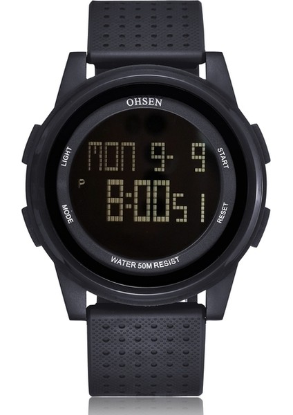 Siyah Siyah Dijital LED Erkek Çocuk Izle Moda Yeşil Silikon Su Geçirmez Spor Unisex Kol Saati Reloj Hombre Alarm Kronometre Erkek Saat Hediye (Yurt Dışından)