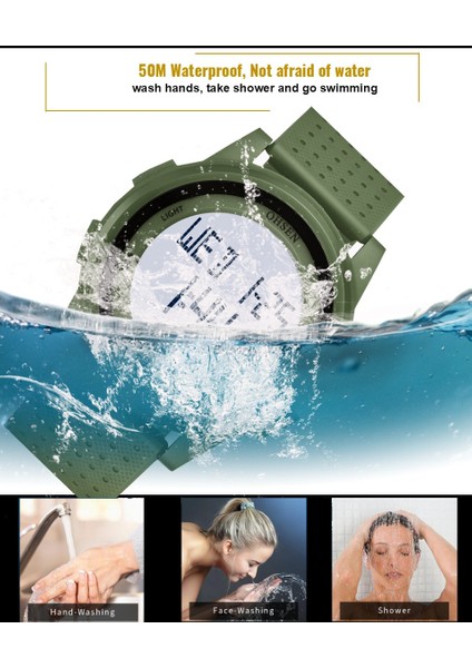 Siyah Siyah Dijital LED Erkek Çocuk Izle Moda Yeşil Silikon Su Geçirmez Spor Unisex Kol Saati Reloj Hombre Alarm Kronometre Erkek Saat Hediye (Yurt Dışından) fırsatları