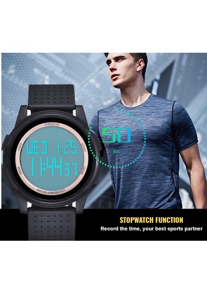 Siyah Siyah Dijital LED Erkek Çocuk Izle Moda Yeşil Silikon Su Geçirmez Spor Unisex Kol Saati Reloj Hombre Alarm Kronometre Erkek Saat Hediye (Yurt Dışından) indirimleri
