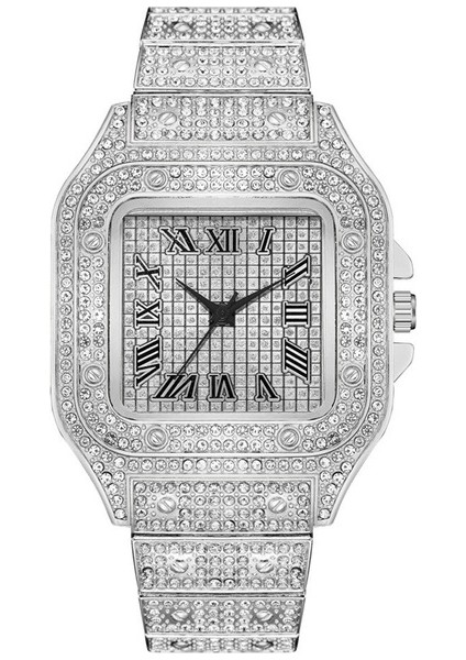 Gümüş 2021 Moda Casual Quartz Saat Kadınlar Için Üst Marka Lüks Yıldız Çelik Kadın Bilezik Saatler Kadın Elmas Izle Reloj Mujer (Yurt Dışından)