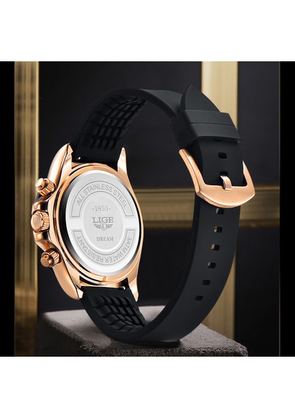 Altın Siyah Lıge Erkek Izle Marka Lüks Çok Fonksiyonlu Silikon Izle Spor Su Geçirmez Kol Saati Kuvars Chronograph Saat Relogio Masculino (Yurt Dışından) fiyatları