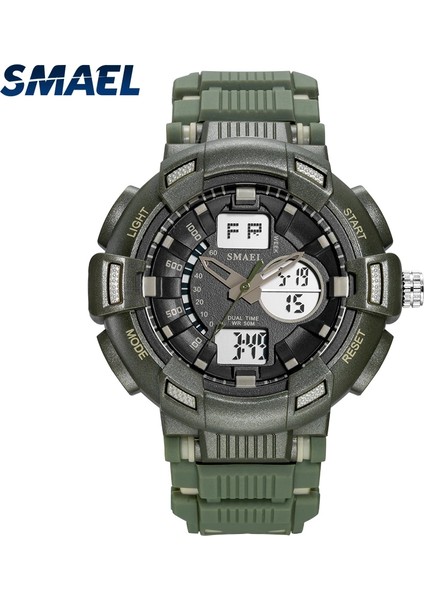 1366 Beyaz Mavi Spor Saatler Erkekler Askeri Saat 50 M Su Geçirmez Kronometre Çalar Saat LED Dijital 1366B Erkek Spor Saat Kuvars Reloj Hombre (Yurt Dışından)