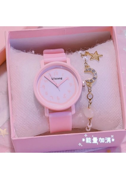 Pembe Kadın Izle Karikatür Jöle Numaraları Dial Bilezik Saatler Set Bayanlar Lastik Bant Kuvars Kol Saati Kadın Kadın Saat Kız Için (Yurt Dışından) modelleri