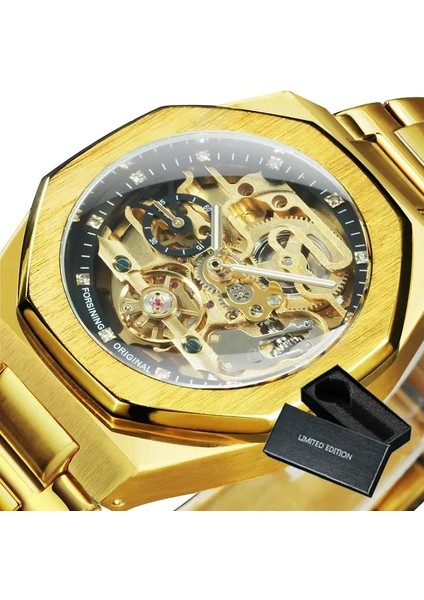 Bo-Golden-Black Saatler Erkek 2021 Otomatik Erkek Saatler Top Marka Lüks Mekanik Tourbillon Izle Erkekler Lacivert Часы Мужские Reloj (Yurt Dışından)