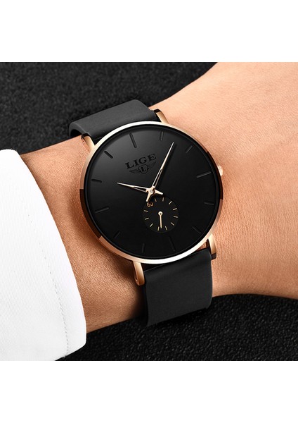 Mavi Gül Altın Lıge Yeni Moda Erkek Saatler Top Marka Lüks Spor Su Geçirmez Basit Ultra-Ince Saatler Erkekler Kuvars Saat Relogio Masculino + Kutu (Yurt Dışından) modelleri