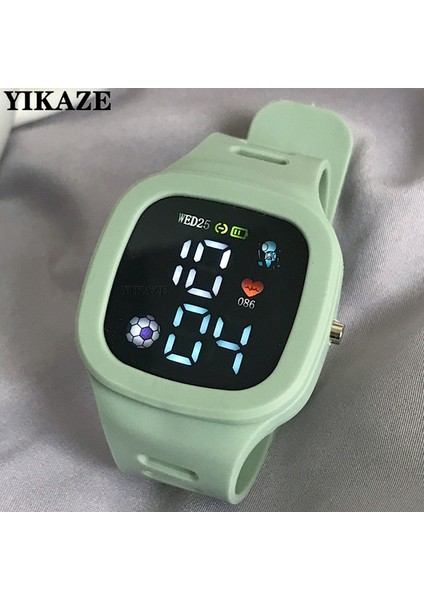Kahve Erkek Kadın Izle LED Dijital Spor Saat Çocuklar Erkekler Kızlar Için Kare Büyük Arama Su Geçirmez Silikon Erkek Elektronik Kol Saati (Yurt Dışından)