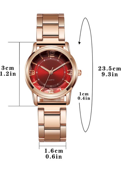 M Kadın Quartz Saat Paslanmaz Çelik Şerit Gül Altın Analog Kol Saati Kadın Bilezik Saatler Aydınlık Saat Hediye Zegarek Damski (Yurt Dışından)