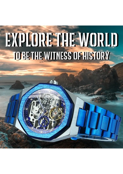 Bo-Golden-Golden Saatler Erkek 2021 Otomatik Erkek Saatler Top Marka Lüks Mekanik Tourbillon Izle Erkekler Lacivert Часы Мужские Reloj (Yurt Dışından) fırsatları