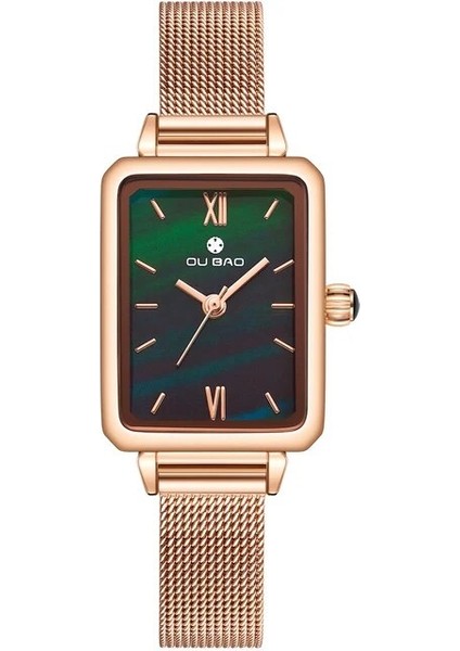 OB201 Rosegold Swısh Lüks Altın Saatler Kadınlar Yaratıcı Kare Kuvars Saat Kadın Bilezik Saatler Kadın Su Geçirmez Saat Relogio Feminino (Yurt Dışından)