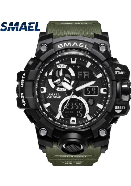 Mavi Erkekler Spor Saatler 50 M Su Geçirmez Kol Saati LED Kuvars Saat Erkek Relogios Masculino Smael Dijital Spor Saatler Erkek (Yurt Dışından) modelleri