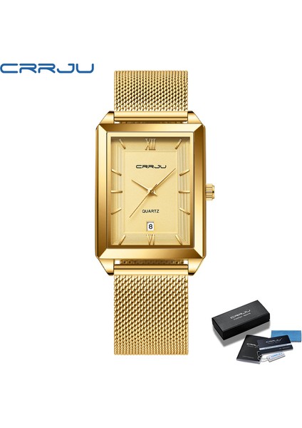 Altın Kutu Crrju Altın Izle Kadın Saatler Bayanlar Yaratıcı Çelik Kadın Bilezik Saatler Kadın Saat Relogio Feminino Montre Femme (Yurt Dışından)