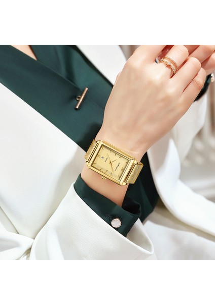 Altın Kutu Crrju Altın Izle Kadın Saatler Bayanlar Yaratıcı Çelik Kadın Bilezik Saatler Kadın Saat Relogio Feminino Montre Femme (Yurt Dışından) fiyatları