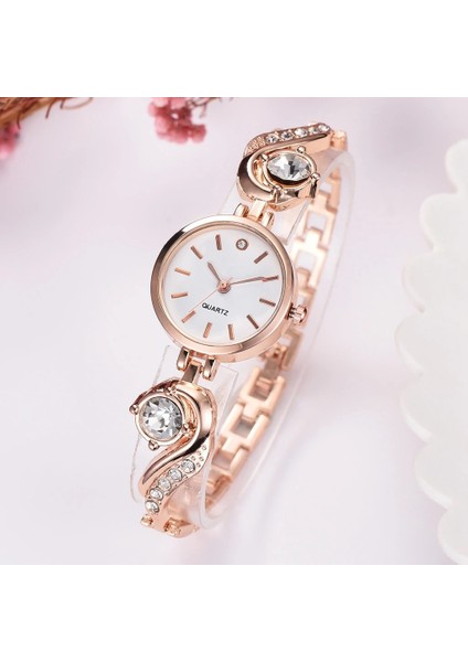F Lüks Kadın Kol Saatleri Yapay Elmas Bilezik Saatler Bayan Elbise Moda Kuvars Saat Gül Altın Relojes Mujer Zegarek Damski (Yurt Dışından)