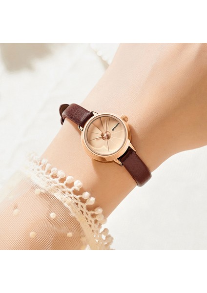 Kemer Kahve Altın Bayanlar Kuvars Izle Lüks Kristal Kadın Bilezik Saatler Moda Tasarım Kadın Kol Saati Klasik Çelik Saat Montre Femme (Yurt Dışından) fırsatları