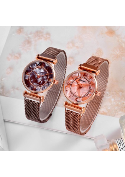 Stil 5 Lüks Gül Altın Izle Kadın Bilezik Saatler Üst Marka Bayanlar Casual Kuvars Izle Çelik Kadın Kol Saati Montre Femme Relogio (Yurt Dışından) fırsatları