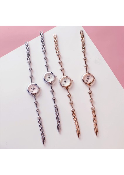 Gül Yeni Gül Altın Bilezik Saatler Kadınlar Lüks Kristal Elbise Kol Saatleri Saat Kadın Moda Rahat Kuvars Izle Reloj Mujer (Yurt Dışından) modelleri