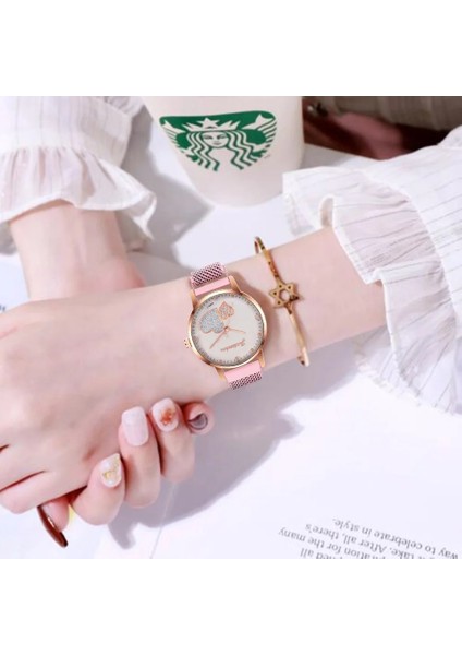 WATCH-JXS130-8 Marka Kuvars Saatler Casual Kadın Bileklik Saat Mıknatıs Toka Aşk Kadran Elmas Ölçeği Izle Kadın Hediye Relogio Feminino Reloj (Yurt Dışından) indirimleri