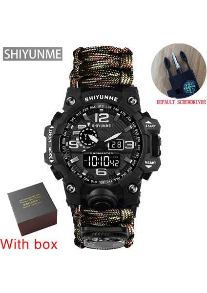 Haki Kutusu ile Açık Hayatta Kalma Izle Çok Fonksiyonlu Su Geçirmez Askeri Taktik Paracord Izle Bilezik Kamp Yürüyüş Acil Durum Dişli (Yurt Dışından)