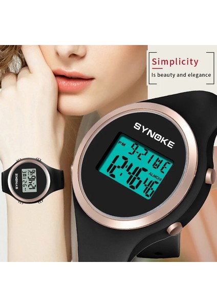 9109 Beyaz Kadın Dijital Saat Ince Su Geçirmez Spor Saatler Kadın Kol Saati LED Alarm Kadın Saat Basit Kadın Bilezik Saatler (Yurt Dışından) modelleri