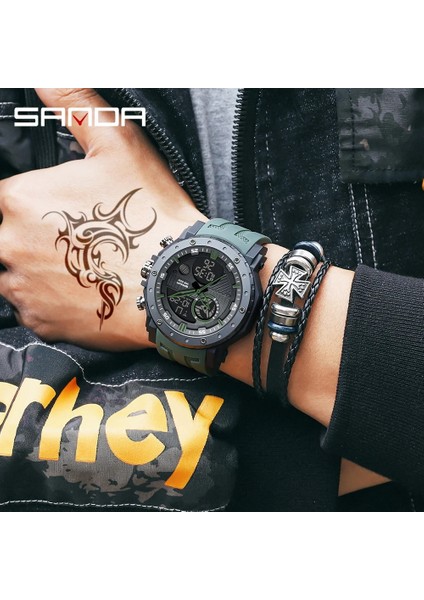 Siyah-Altın Sanda Adam Izle Su Geçirmez Spor Orijinal Darbeye Dayanıklı Dijital Saat Erkek Saatler Lüks Orijinal Deri Kayış Erkek Kol Saati (Yurt Dışından) fiyatları