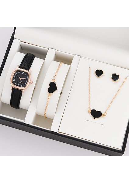 T 5 Adet Set Izle Kadınlar Için Lüks Deri Analog Bayanlar Kuvars Kol Saati Moda Bilezik Saat Seti Kadın Relogio Feminino (Yurt Dışından) fiyatları
