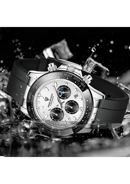 Gümüş Siyah Lıge Üst Marka Lüks Erkek Izle 2021 Spor Silikon Chronograph Quartz Saat Erkekler Için Yaratıcı Kol Saatleri Su Geçirmez Relogio (Yurt Dışından)