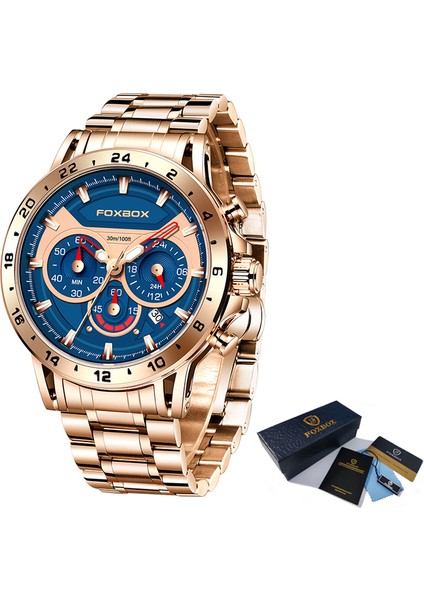 Gül Altın Mavi 2023 Lıge Paslanmaz Çelik Kuvars Izle Erkekler Için Moda Iş Lüks Erkek Kol Saati Aydınlık Su Geçirmez Spor Erkek Saat Yeni (Yurt Dışından)