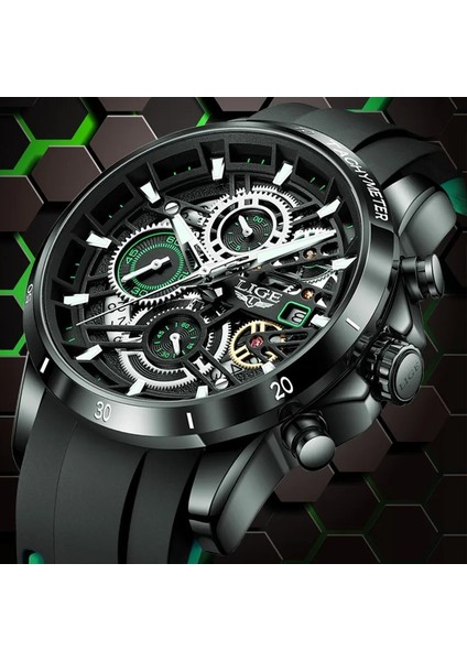 Silikon Hlue Lıge Erkekler Spor Chronograph Kuvars Kol Saati Moda Lüks Silikon Kayış Erkek Saat Aydınlık Izle Erkekler Için Relogio Masculino (Yurt Dışından) fiyatları