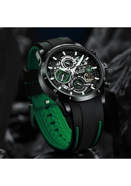 Silikon Hlue Lıge Erkekler Spor Chronograph Kuvars Kol Saati Moda Lüks Silikon Kayış Erkek Saat Aydınlık Izle Erkekler Için Relogio Masculino (Yurt Dışından) modelleri