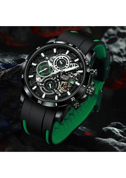 Silikon Hlue Lıge Erkekler Spor Chronograph Kuvars Kol Saati Moda Lüks Silikon Kayış Erkek Saat Aydınlık Izle Erkekler Için Relogio Masculino (Yurt Dışından) fırsatları