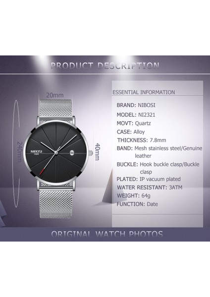 Stil 9 Nıbosı Ultra Ince Moda Erkek Izle En Lüks Marka Iş Kuvars Saatler Su Geçirmez Spor Saat Erkekler Saat Relogio Masculino (Yurt Dışından) modelleri