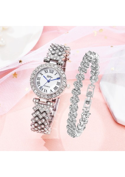 Gül Altın Set3 Lüks Kadın Gül Altın Izle Moda Bayanlar Kuvars Elmas Kol Saati Zarif Kadın Bilezik Saatler 2 Adet Set Reloj Mujer (Yurt Dışından) indirimleri