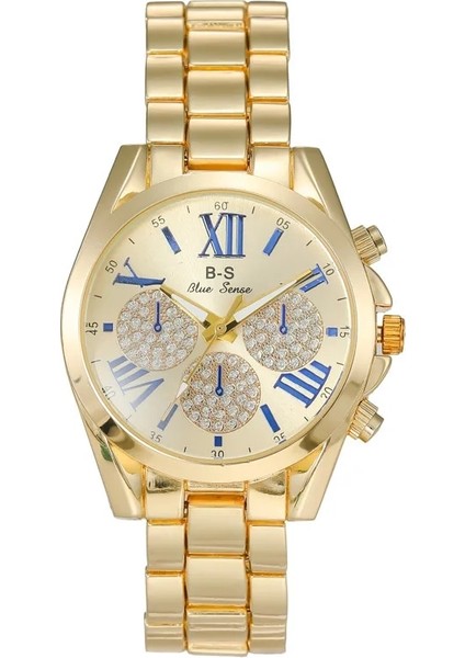 Gül Altın Lüks Kadın Izle Alaşımlı Çelik Bant Üç Göz Kuvars Izle Dört Renkli Roma Kelime Bilezik Saat Seti Reloj Mujer (Yurt Dışından) indirimleri