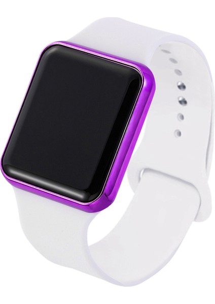 Beyaz Mor Erkek Spor LED Dijital Saat Erkek Kadın Silikon Elektronik Kol Saati Askeri Saat Relogio Digital Masculino Montre Homme (Yurt Dışından)