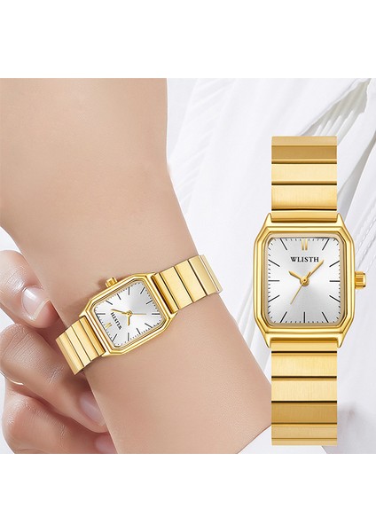 Gümüş Yeni Altın Izle Kadın Saatler Çelik Üst Lüks Marka Bayanlar Bilezik Saatler Kadın Saat Montre Femme Relogio Feminino (Yurt Dışından) fiyatları