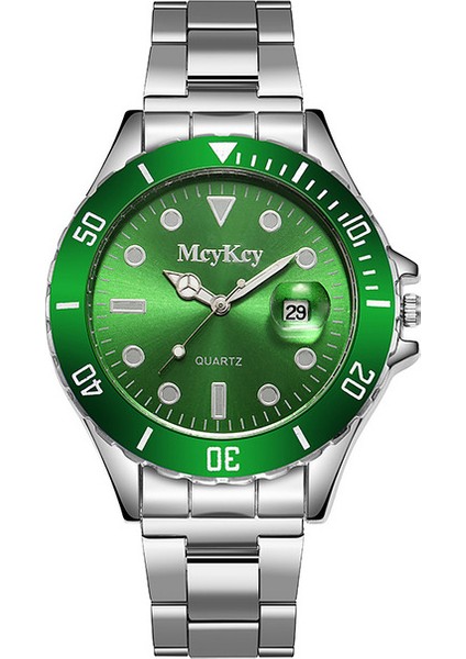 Dl Yeşıl Reloj Hombre Moda Erkekler Paslanmaz Çelik Izle Lüks Takvim Kuvars Kol Saati Iş Adam Saatler Saat Montre Homme (Yurt Dışından)