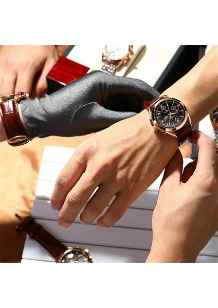 Gül Altın Beyaz Lıge Orijinal Izle Erkekler Moda Spor Kuvars Saat Erkek Saatler Marka Deri Askeri Su Geçirmez Tarih Izle Relogio Masculino (Yurt Dışından)