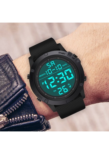 Q Lüks Üst Marka Büyük Dijital Saatler LED Dijital Saat Askeri Analog Erkek Spor El Saati Su Geçirmez Siyah Maliyetli Kol Saati (Yurt Dışından)
