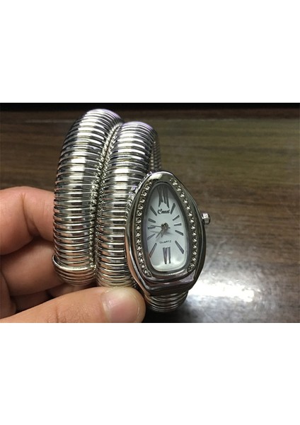 Olddesignsilverwhite Serin Yılan Bileklik Saatler Kadın Moda Sonsuzluk Bileklik Izle Şık Kızlar Marka Kuvars Saat Religios Relojes Montre Femme (Yurt Dışından)