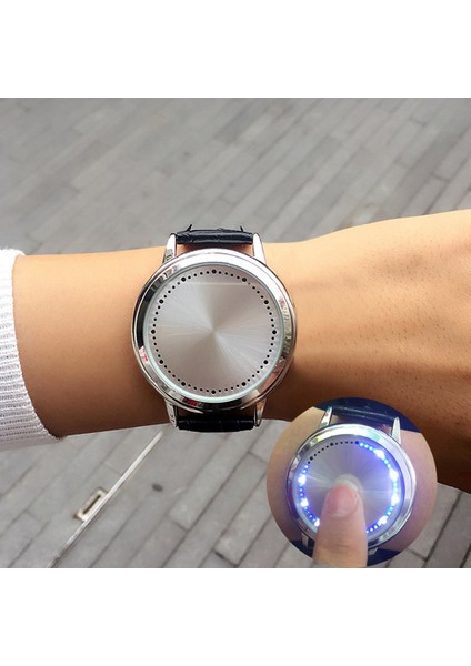 0312123BLACK Moda Rahat Erkek Saatler Erkekler Dokunmatik Ekran Saatler Erkekler LED Elektronik Saatler Saat Unisex Spor Izle LED Saatler Reloj Hombre (Yurt Dışından)