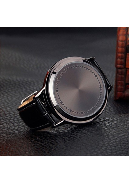 0312123BLACK Moda Rahat Erkek Saatler Erkekler Dokunmatik Ekran Saatler Erkekler LED Elektronik Saatler Saat Unisex Spor Izle LED Saatler Reloj Hombre (Yurt Dışından)