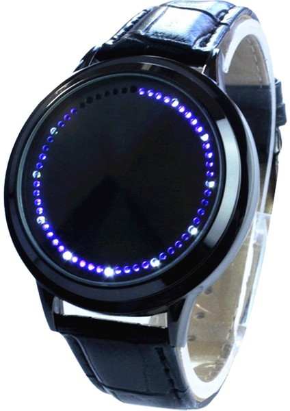 0312123BLACK Moda Rahat Erkek Saatler Erkekler Dokunmatik Ekran Saatler Erkekler LED Elektronik Saatler Saat Unisex Spor Izle LED Saatler Reloj Hombre (Yurt Dışından)