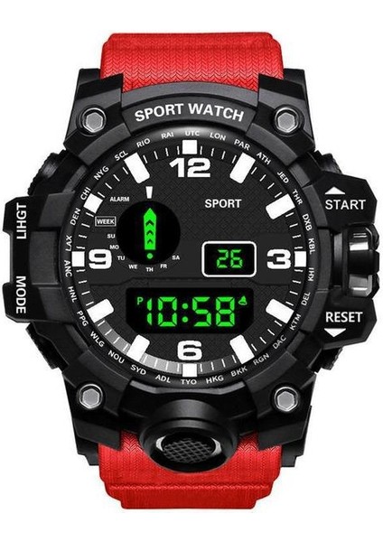 Kırmızı Moda Piyade Spor Elektronik Izle Yeni LED Su Geçirmez G Aydınlık Şok El Saati Erkekler Kadınlar Için Dijital Maliyet Kol Saati (Yurt Dışından)