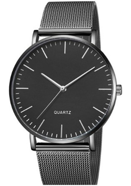 E Erkekler Saatler Iş Kuvars Kol Saati Minimalist Erkek Ultra-Ince Paslanmaz Çelik Hasır Kemer Takvimli Saat Relogio Masculino (Yurt Dışından)