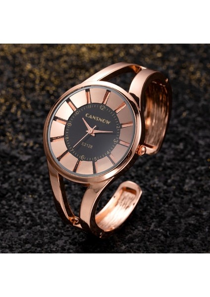 Gül Altın Siyah Yeni Lüks Tam Paslanmaz Çelik Bilezik Izle Ultralight Bayanlar Kol Saati Moda Marka Kadın Saat Kuvars Reloj Mujer (Yurt Dışından)