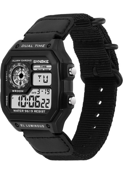 9619C Siyah Panars Dijital Saat Erkek Saati Iş 5bar Su Geçirmez Paslanmaz Çelik Kayış Kol Saati Erkekler Hediyeler Relogio Masculino Yenı (Yurt Dışından)