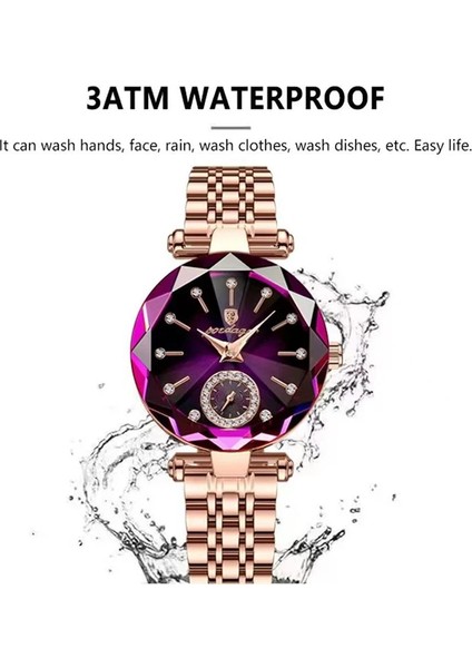 Şarap Kırmızısı Poedagar Altın Izle Kadın Saatler Bayanlar 2023 Yeni Çelik Kadın Bilezik Saatler Kadın Saat Relogio Feminino Montre Femme (Yurt Dışından) modelleri