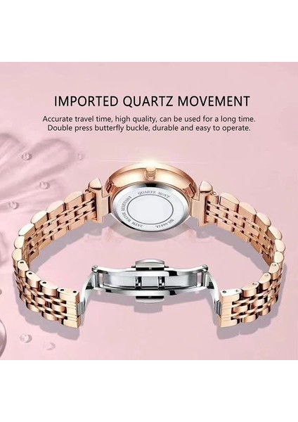 Şarap Kırmızısı Poedagar Altın Izle Kadın Saatler Bayanlar 2023 Yeni Çelik Kadın Bilezik Saatler Kadın Saat Relogio Feminino Montre Femme (Yurt Dışından) indirimleri